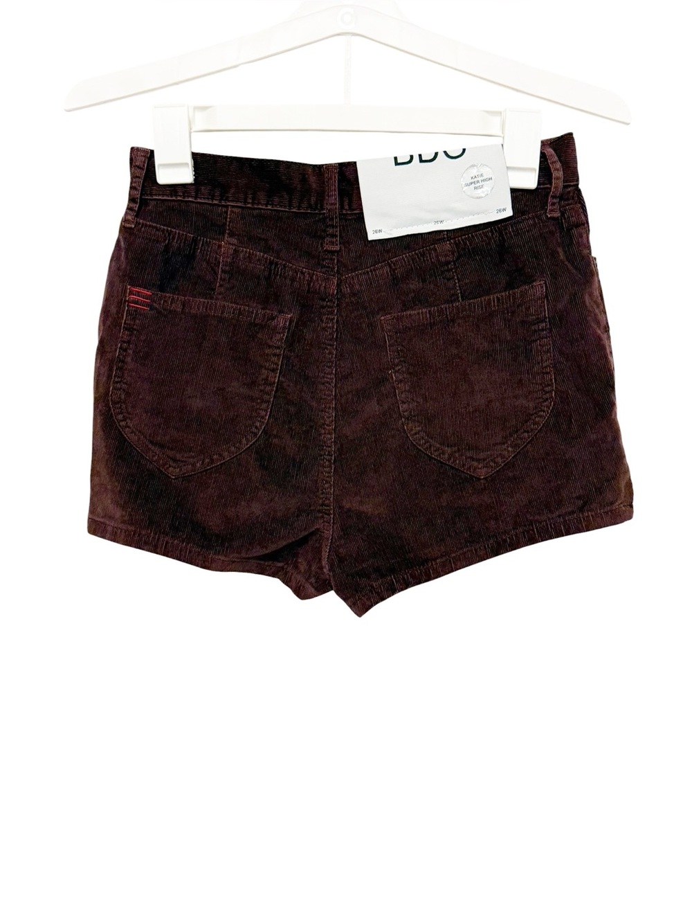 BDG Katie Corduroy Shorts 26 Burgundy High Rise 70s Vintage Retro Fall - Picture 2 of 6